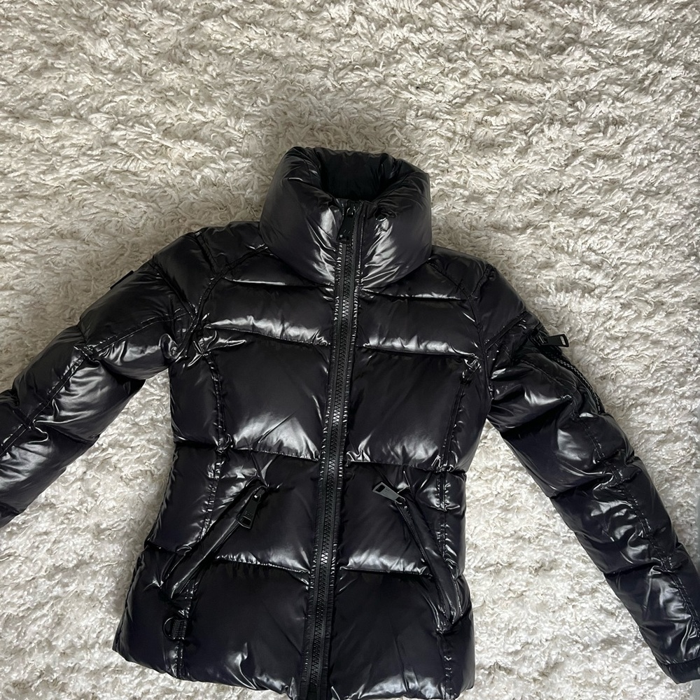 SAM. Shiny Black Puffer Jacket - Picture 4 of 7